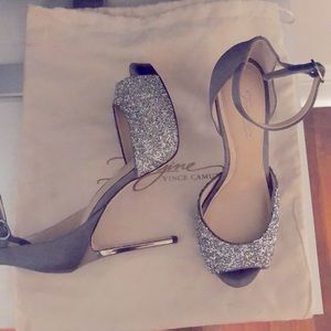 Vince Camuto grey sparkling shoes